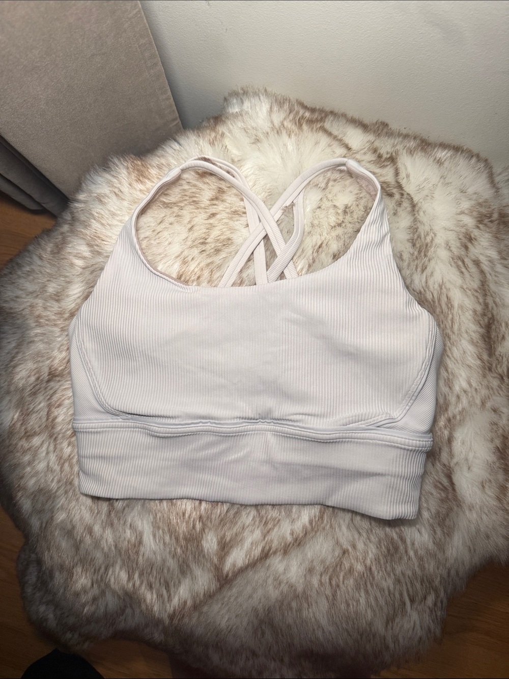 lululemon athletica Ribbed Crisscross Sports Bra - Light Blush Pink